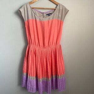 American Eagle Outfitters Pastel‎ Rainbow Sleeveless Pleated Dress Size Medium
